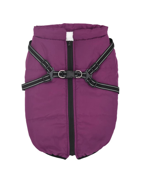 Cappotto Cani Imbracatura Impermeabile Riflettente Viola L68