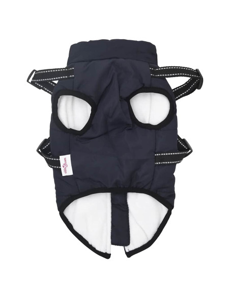 Cappotto Cani Imbracatura Impermeabile Riflettente Blu Navy L40