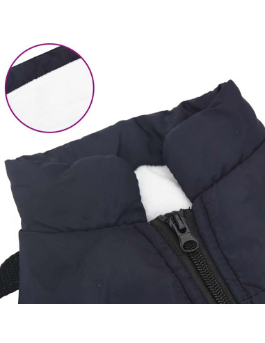 Cappotto Cani Imbracatura Impermeabile Riflettente Blu Navy L40
