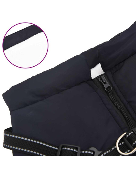 Cappotto Cani Imbracatura Impermeabile Riflettente Blu Navy L68