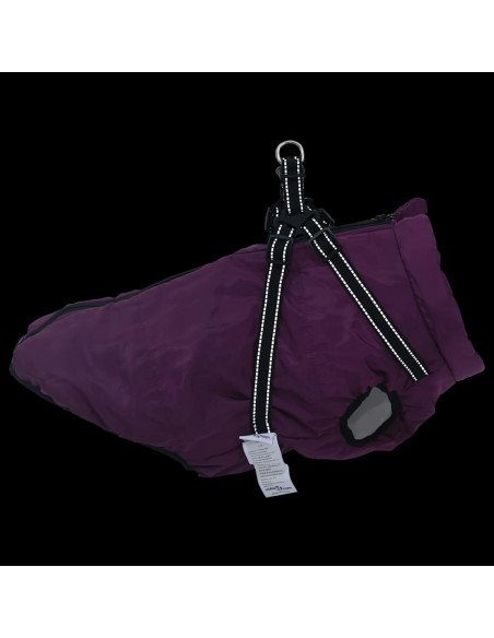 Cappotto Cani Imbracatura Impermeabile Riflettente Viola L68