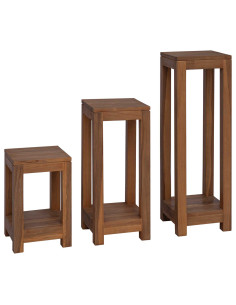 Supporto per piante 3 pz Naturale 25 x 25 x 80 cm