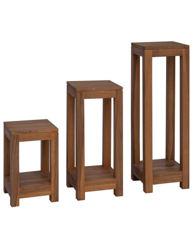 Supporto per piante 3 pz Naturale 25 x 25 x 80 cm