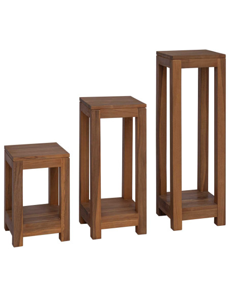 Supporto per piante 3 pz Naturale 25 x 25 x 80 cm