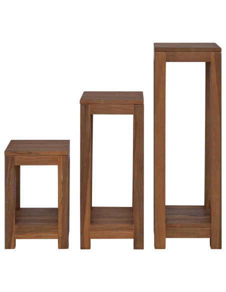 Supporto per piante 3 pz Naturale 25 x 25 x 80 cm