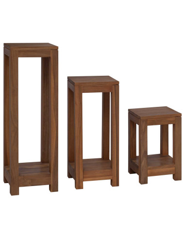 Supporto per piante 3 pz Naturale 25 x 25 x 80 cm