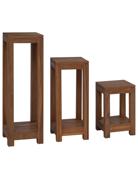 Supporto per piante 3 pz Naturale 25 x 25 x 80 cm