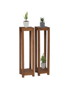 Supporto per piante 2 pz Naturale 25 x 25 x 100 cm 2