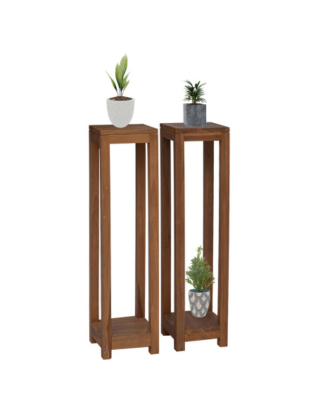 Supporto per piante 2 pz Naturale 25 x 25 x 100 cm