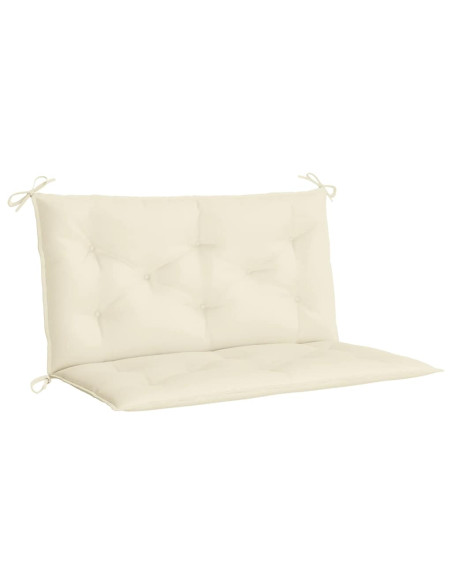 Cuscino per Panca Bianco Crema 100x(50+50)x7cm Tessuto Oxford