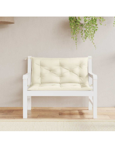 Cuscino per Panca Bianco Crema 100x(50+50)x7cm Tessuto Oxford