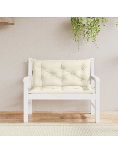 Cuscino per Panca Bianco Crema 100x(50+50)x7cm Tessuto Oxford