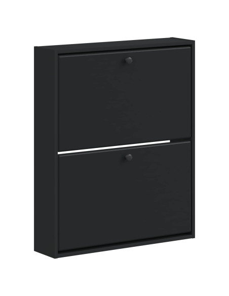 Mobiletto per Scarpe da Muro BREDA 71 x 17 x 86 cm Nero