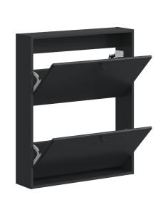 Mobiletto per Scarpe da Muro BREDA 71 x 17 x 86 cm Nero 2