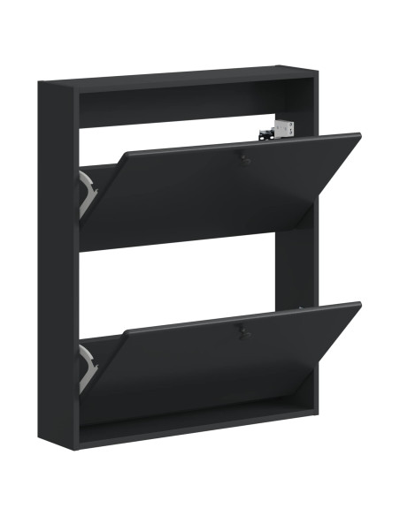Mobiletto per Scarpe da Muro BREDA 71 x 17 x 86 cm Nero