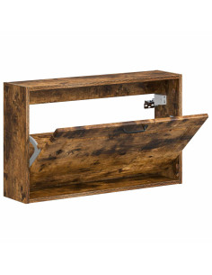 Armadio per Scarpe da Muro UTRECHT 71 x 17 x 43 cm Rovere Fumo 2