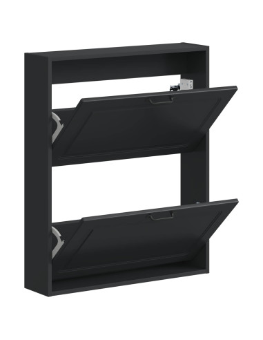 Mobiletto per Scarpe da Muro UTRECHT 71 x 17 x 86 cm Nero