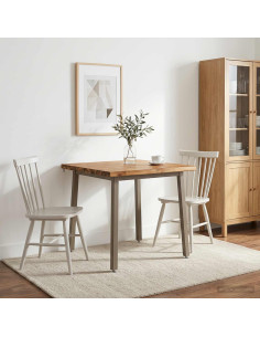 70 x 70 x 75 cm Legno di Acacia Massello Naturale e Caffè
