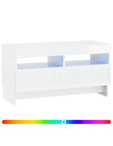 Mobile TV LED Bianco Lucido Legno ingegnerizzato