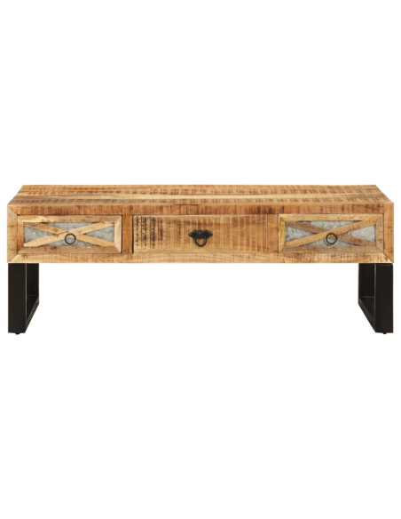 Tavolino da Salotto 110x50x38 cm in Legno Massello di Mango
