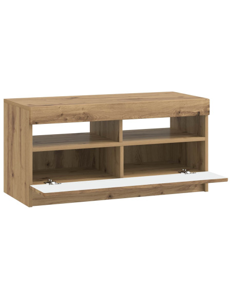 Mobile TV LED Rovere Artigianale Legno ingegnerizzato