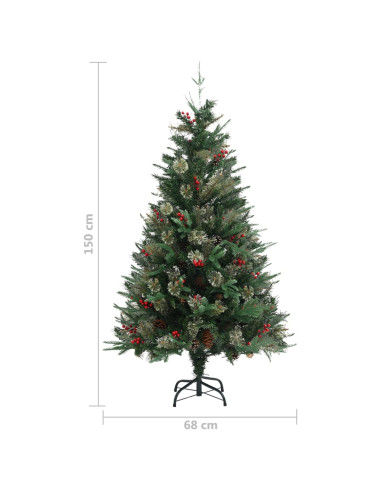 Albero di Natale con Pigne Verde 150 cm in PVC e PE