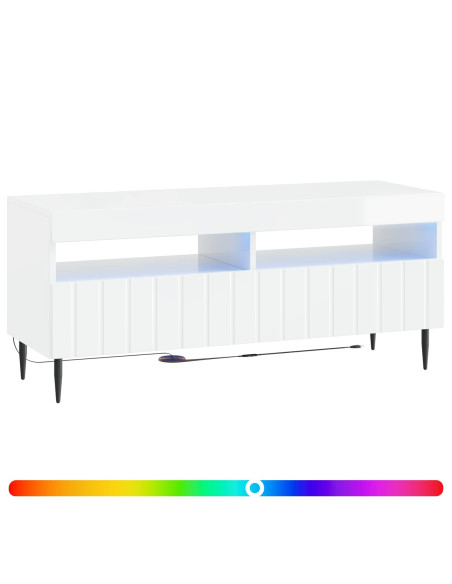 Mobile TV LED Bianco Lucido Legno ingegnerizzato