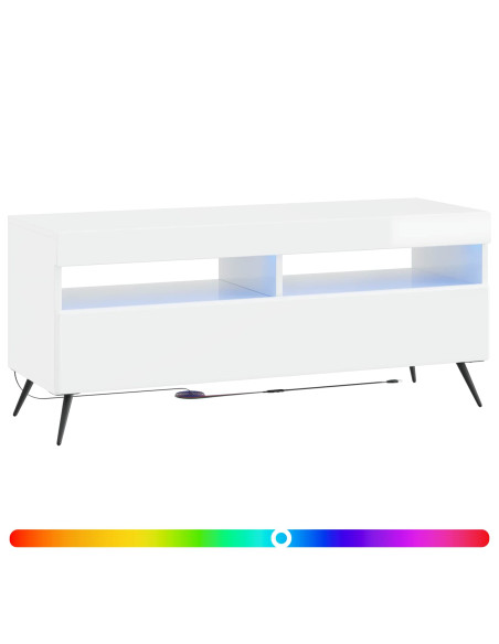 Mobile TV LED Bianco Lucido Legno ingegnerizzato