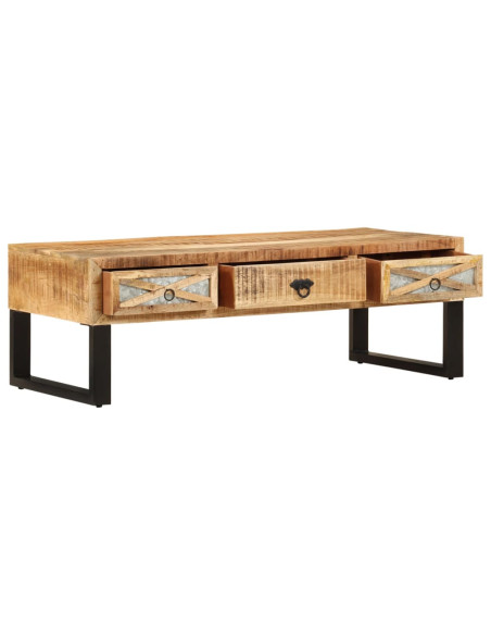 Tavolino da Salotto 110x50x38 cm in Legno Massello di Mango