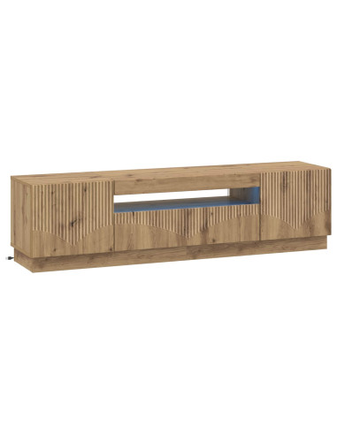 Mobile TV LED Rovere Artigianale Legno ingegnerizzato
