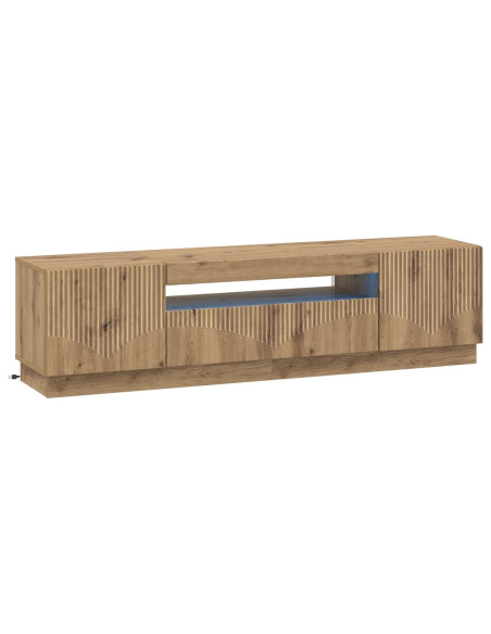 Mobile TV LED Rovere Artigianale Legno ingegnerizzato
