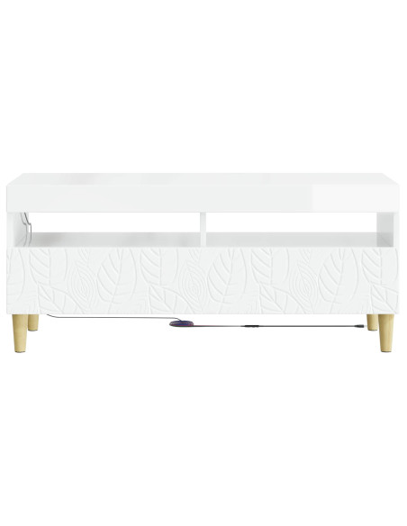 Mobile TV LED Bianco Lucido Legno ingegnerizzato