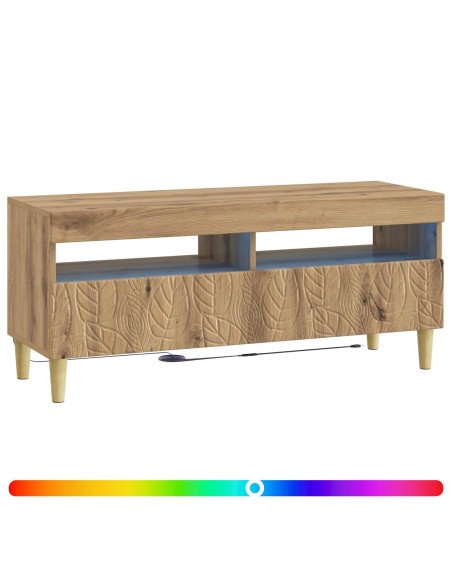 Mobile TV LED Rovere Artigianale Legno ingegnerizzato