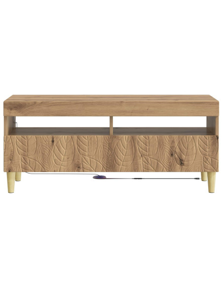 Mobile TV LED Rovere Artigianale Legno ingegnerizzato