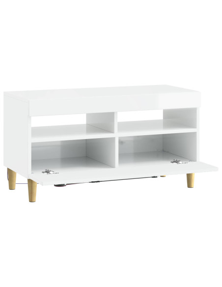 Mobile TV LED Bianco Lucido Legno ingegnerizzato