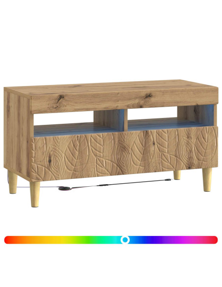 Mobile TV LED Rovere Artigianale Legno ingegnerizzato