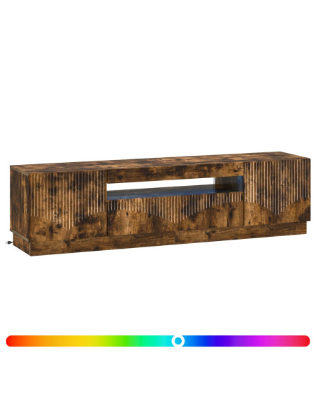 Mobile TV LED Rovere Fumo Legno ingegnerizzato