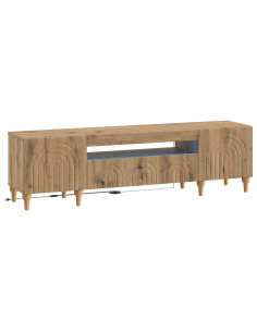 Mobile TV LED Rovere Artigianale Legno ingegnerizzato