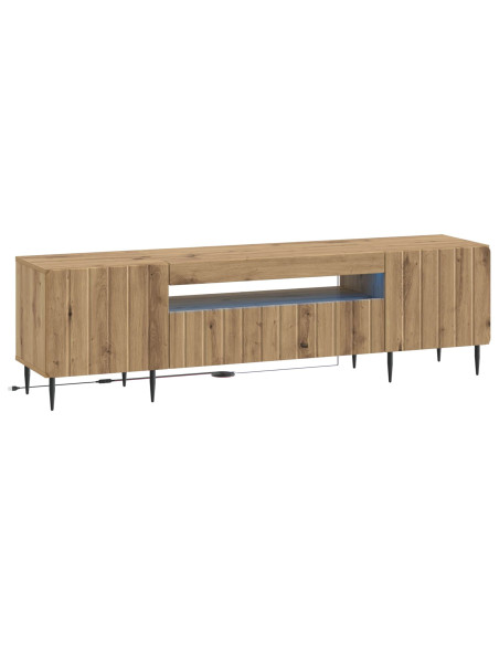 Mobile TV LED Rovere Artigianale Legno ingegnerizzato