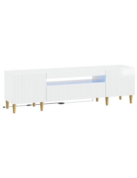 Mobile TV LED Bianco Lucido Legno ingegnerizzato
