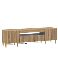 Mobile TV LED Rovere Artigianale Legno ingegnerizzato
