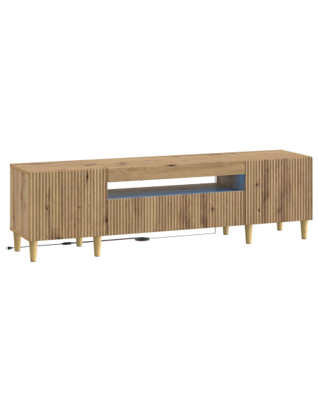 Mobile TV LED Rovere Artigianale Legno ingegnerizzato