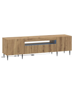 Mobile TV LED Rovere Artigianale Legno ingegnerizzato