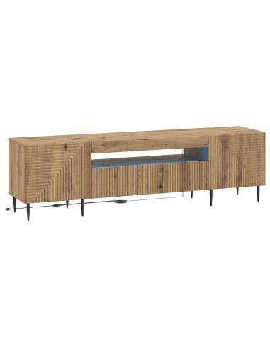 Mobile TV LED Rovere Artigianale Legno ingegnerizzato