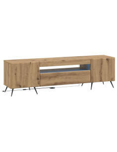 Mobile TV LED Rovere Artigianale Legno ingegnerizzato