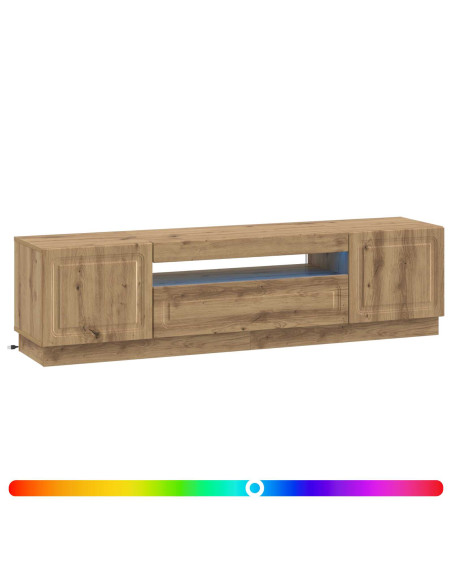 Mobile TV LED Rovere Artigianale Legno ingegnerizzato