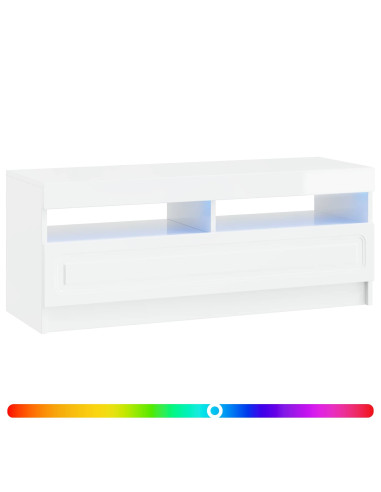 Mobile TV LED Bianco Lucido Legno ingegnerizzato