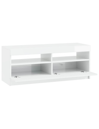 Mobile TV LED Bianco Lucido Legno ingegnerizzato