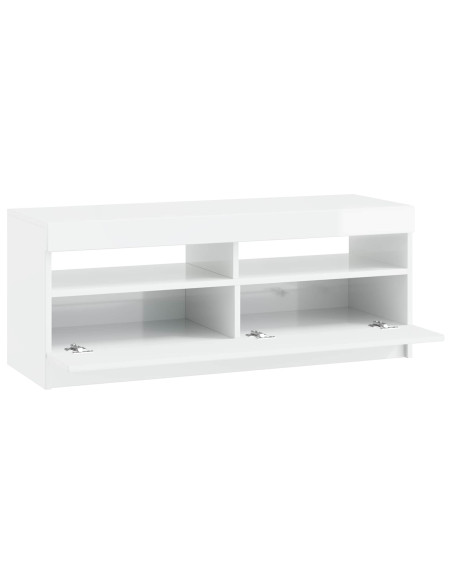 Mobile TV LED Bianco Lucido Legno ingegnerizzato