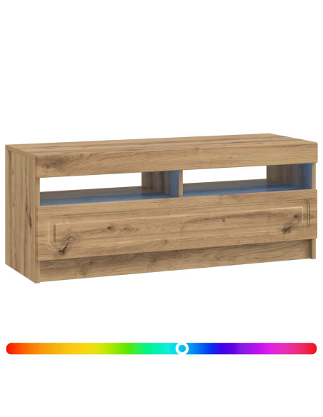 Mobile TV LED Rovere Artigianale Legno ingegnerizzato